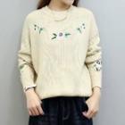 Long-sleeve Embroidered Knit Sweater