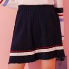 Colour Block Pleated Mini Skirt