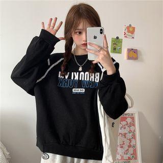 Sailor Collar Letter Print Sweatshirt