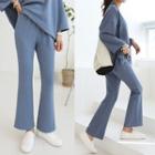 Loungewear Set: Loose-fit T-shirt + Boot-cut Pants