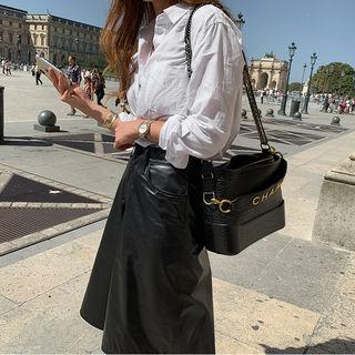 Cowhide Wide Bermuda Shorts