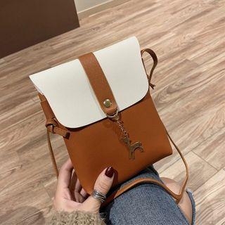 Deer Accent Faux Leather Crossbody Bag