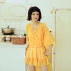 Set: All Over Pattern Swim Dress + Cover-up