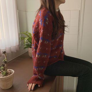 Pattern Thick Woolen Sweater