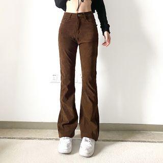 Corduroy Low Waist Boot-cut Pants