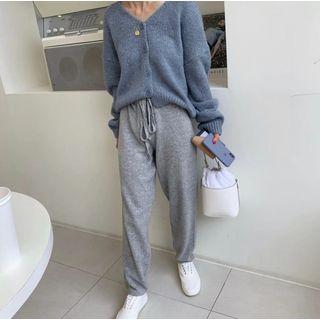 Long-sleeve Knit Cardigan / Drawstring Pants