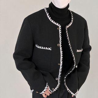 Braided Trim Button-up Jacket