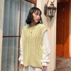 Cable Knit Panel Pullover