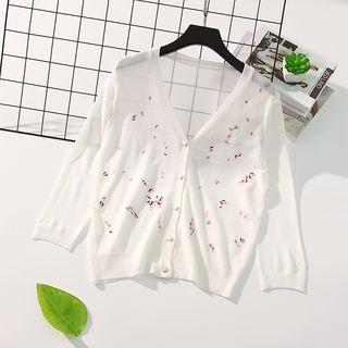 Embroidered Buttoned Top