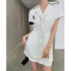 Sailor Collar Wide-leg Romper