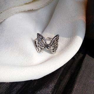 Butterfly Open Ring 1 Pc - Silver - One Size