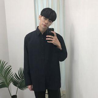Linen Blend Plain Shirt