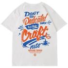 Couple Matching Short-sleeve Round Lettering T-shirt