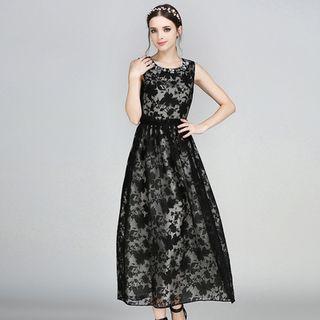 Embellished Sleeveless Maxi Dress