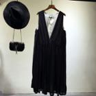 Inset Tank Top V-neck Dress
