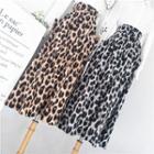 Leopard Print A-line Midi Skirt