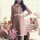 Tie-waist A-line Slim Bow Dress