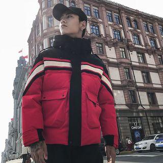 Color Block Hooded Puffer Jacket