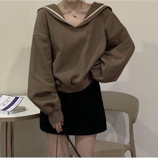 Sailor Collar Long Sleeve Sweatshirt