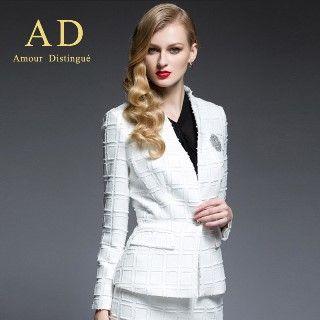 Single-button Blazer / Pencil Skirt / Set