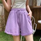 Lace Up Wide Legs Sporty Shorts
