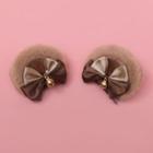 Ribbon Bear Ear Fleece Hair Clip