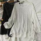 Pompom-accent Loose-fit Light Top
