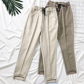Drawstring Wool Harem Pants