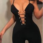 Strappy Plunge Fitted Jumpsuit