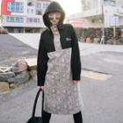 Snake Patterned Panel Lettering Hoodie Dress