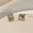 Panel Alloy Square Earring 1 Pair - Gold - One Size