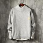 Mock-turtleneck Crescent Print Sweater