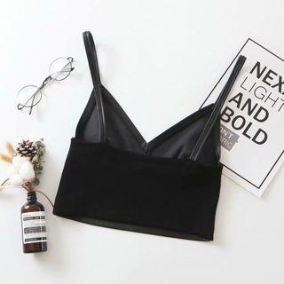V-neck Faux Leather Camisole Top