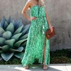 Strapless A-line Maxi Dress