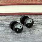 Yin And Yang Resin Earring 1 Pc - Black & White - One Size
