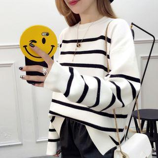 Stripe Slit-side Sweater