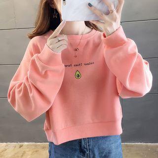 Long-sleeve Avocado Embroidered Sweatshirt