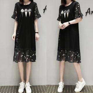 Ice-cream Print Short-sleeve Dress