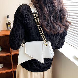Irregular Faux Leather Shoulder Bag