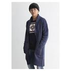 Shawl-lapel Wool Blend Cardigan