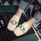 Rhinestone Chain Detail Mules