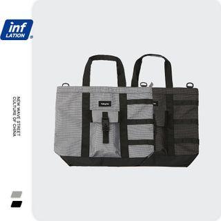Houndstooth Tote With Strap