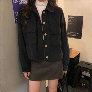 Plain Cargo Single Breasted Jacket