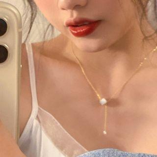 Cat Eye Stone Rhinestone Pendant Alloy Necklace Necklace - Pendant - Gold - One Size