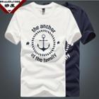 Short-sleeve Lettering & Anchor Print T-shirt