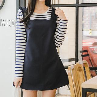 Frilled-strap A-line Mini Jumper Dress