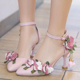 Flower High Heel Pumps