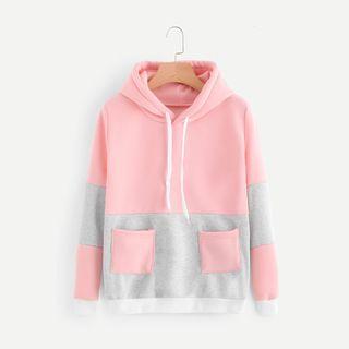 Fleece-lined Color Block Hoodie