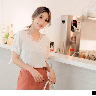 V-neck Tied Sleeve Top