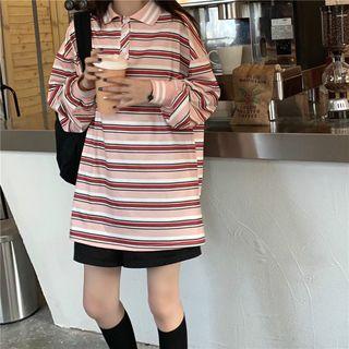 Long-sleeve Striped Polo Shirt / Shorts
